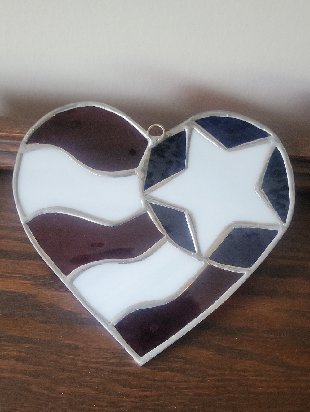 Red, White & Blue Stained Glass Suncatcher - Picture 3 of 4